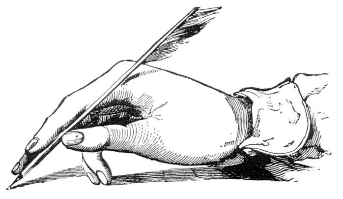 Picture of hand with quill