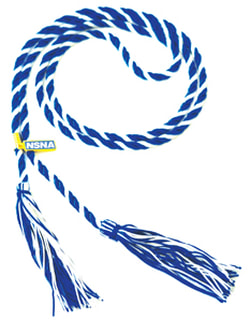 Graduation Cord blue and white