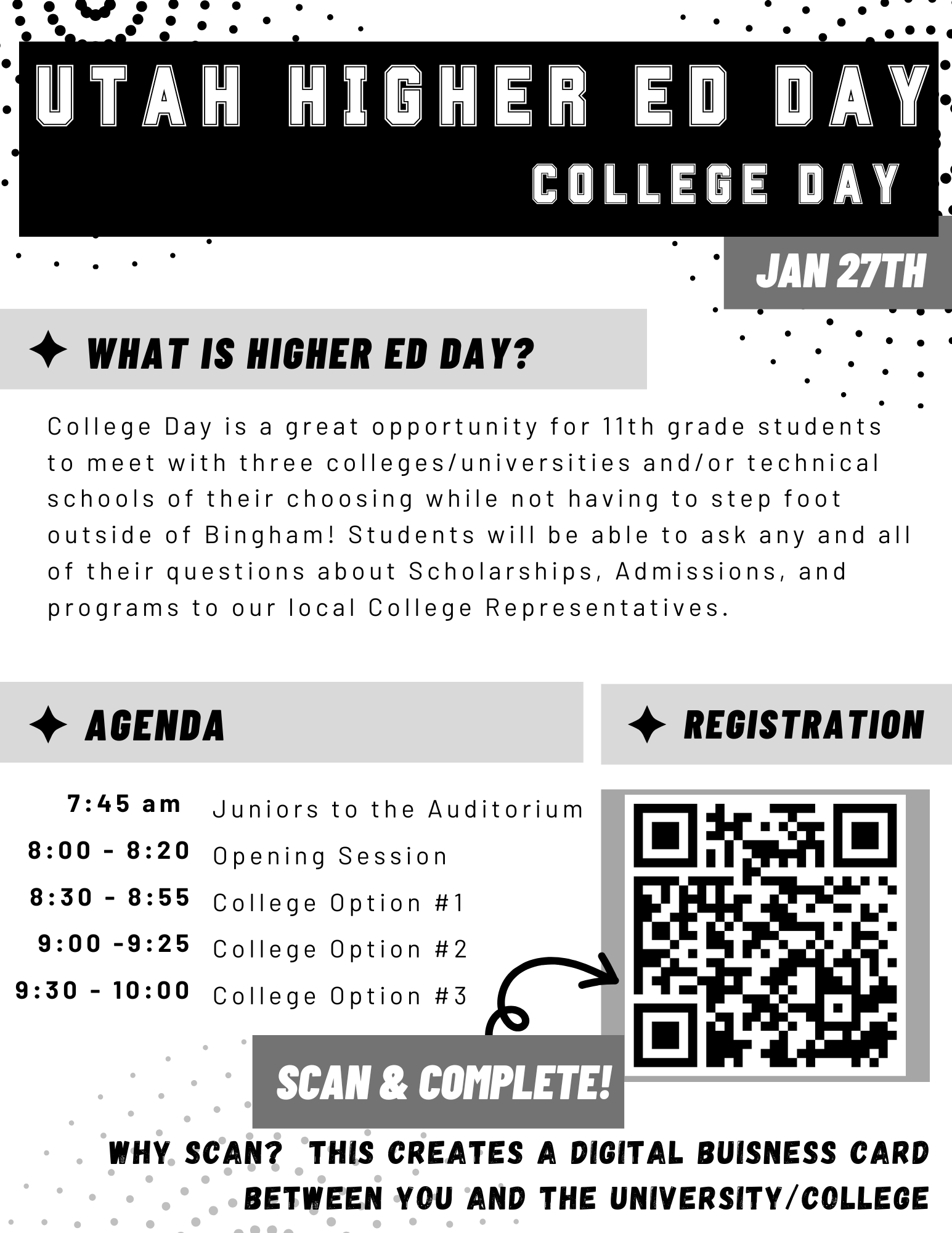 Strive Scan Qr Code Utah Higher Ed Day (College Day) – Bingham High School Counseling